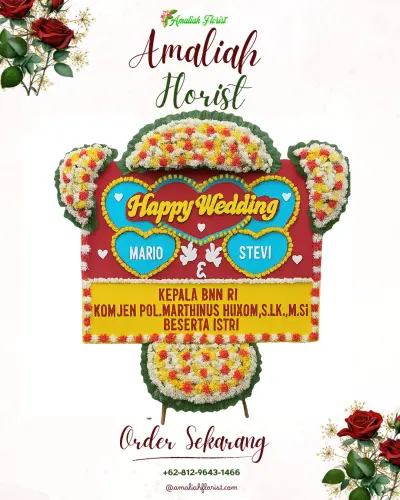 Karangan Papan Bunga Pernikahan di Pedawa